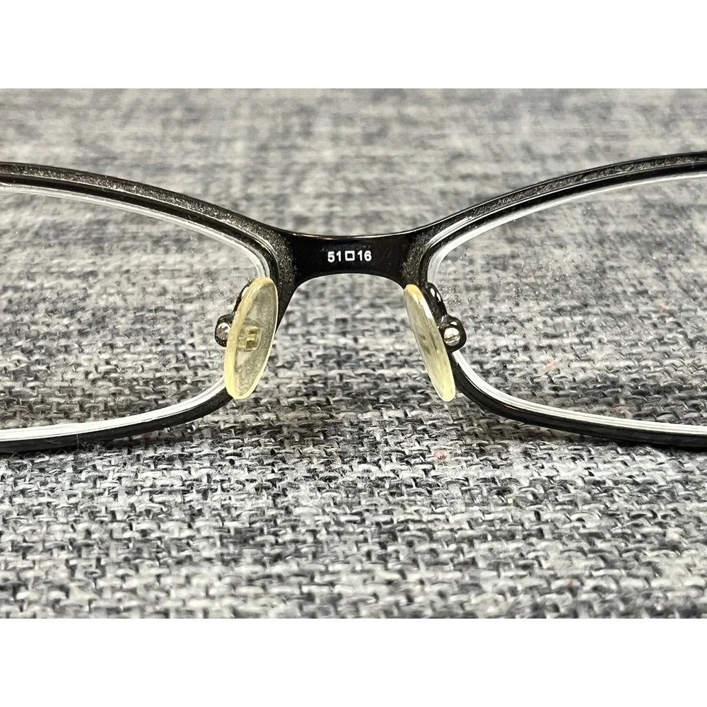 Chelsea Morgan GM Black White Rectangular Eyeglasses 51-16-135 Dotted Temple